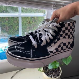 High top checkered vans